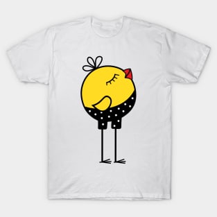 Cute Little Yellow Bird Cartoon Character T-Shirt